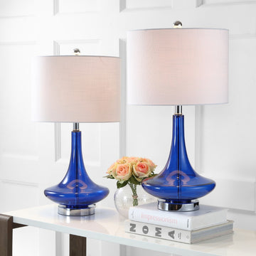 Cecile 25.5" Glass Teardrop LED Table Lamp - JONATHAN Y